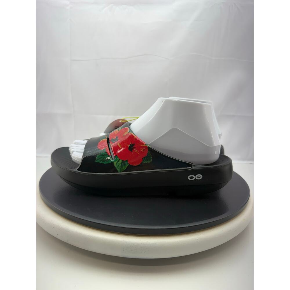 OOFOS OOahh Luxe Limited Edition Hibiscus Womens Size 8 Slip On Recovery Slide